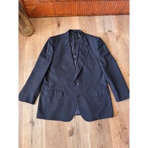 Lanvin Paris Charcoal Vintage Mens Virgin Wool Blazer‎ Sport Coat Size XL